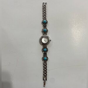 Lexington Silver and Turquoise Women's Bracelet Watch